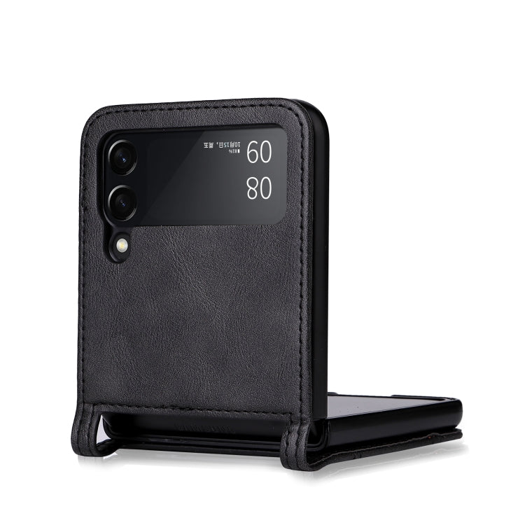 For Samsung Galaxy Z Flip3 5G Retro Crazy Horse Texture Leather Case showcasing its stylish design and card slots.